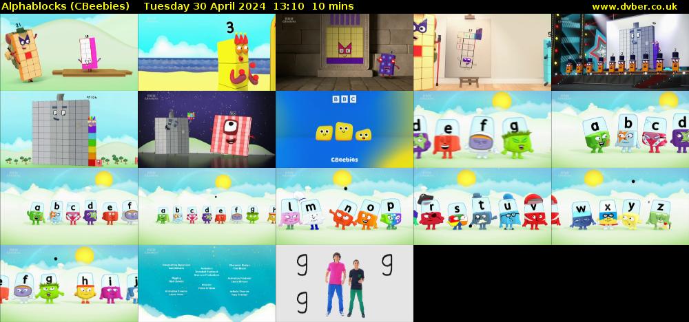 Alphablocks (CBeebies) Tuesday 30 April 2024 13:10 - 13:20
