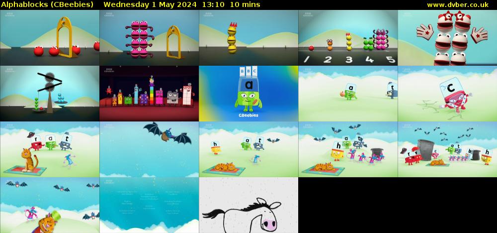 Alphablocks (CBeebies) Wednesday 1 May 2024 13:10 - 13:20