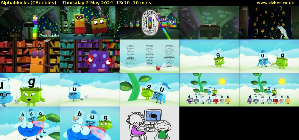 Alphablocks (CBeebies) Thursday 2 May 2024 13:10 - 13:20