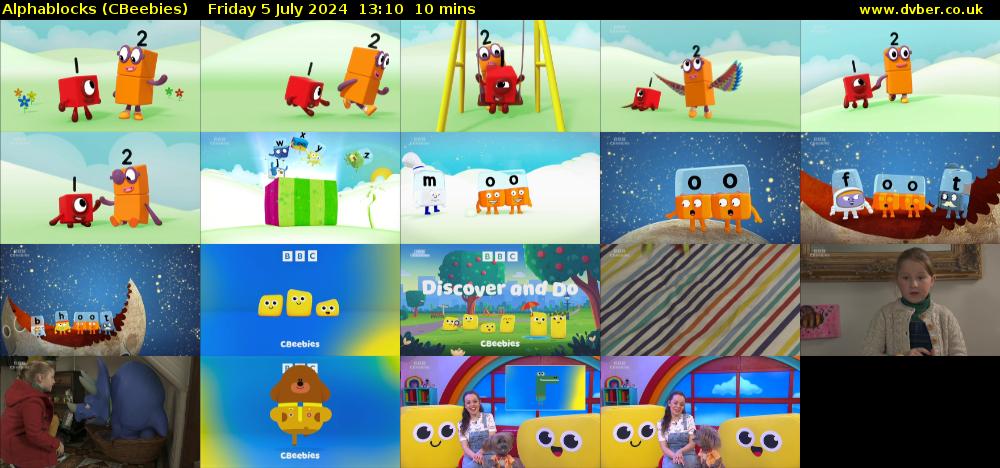 Alphablocks (CBeebies) Friday 5 July 2024 13:10 - 13:20