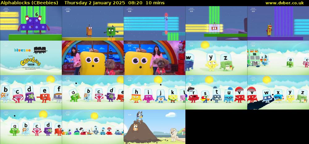 Alphablocks (CBeebies) Thursday 2 January 2025 08:20 - 08:30
