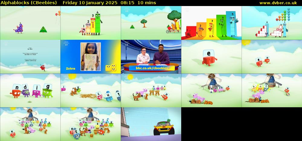 Alphablocks (CBeebies) Friday 10 January 2025 08:15 - 08:25
