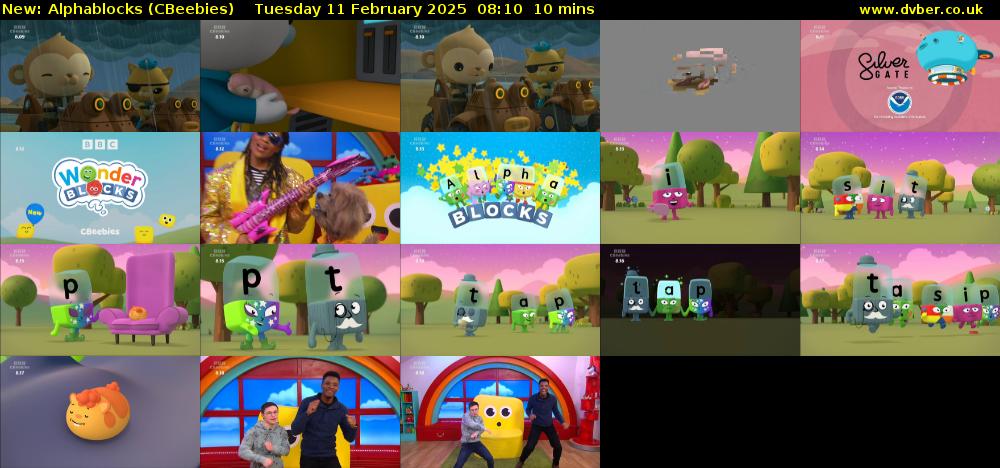 Alphablocks (CBeebies) Tuesday 11 February 2025 08:10 - 08:20