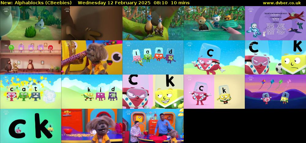 Alphablocks (CBeebies) Wednesday 12 February 2025 08:10 - 08:20