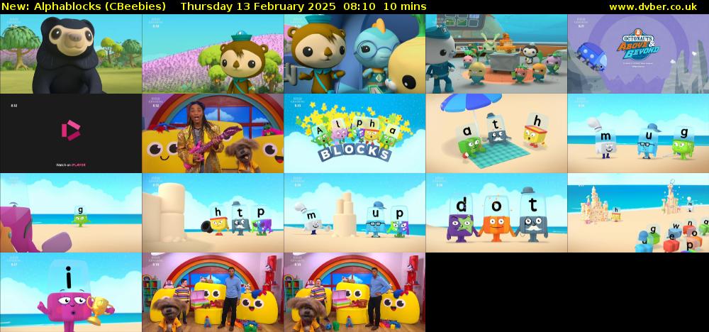 Alphablocks (CBeebies) Thursday 13 February 2025 08:10 - 08:20
