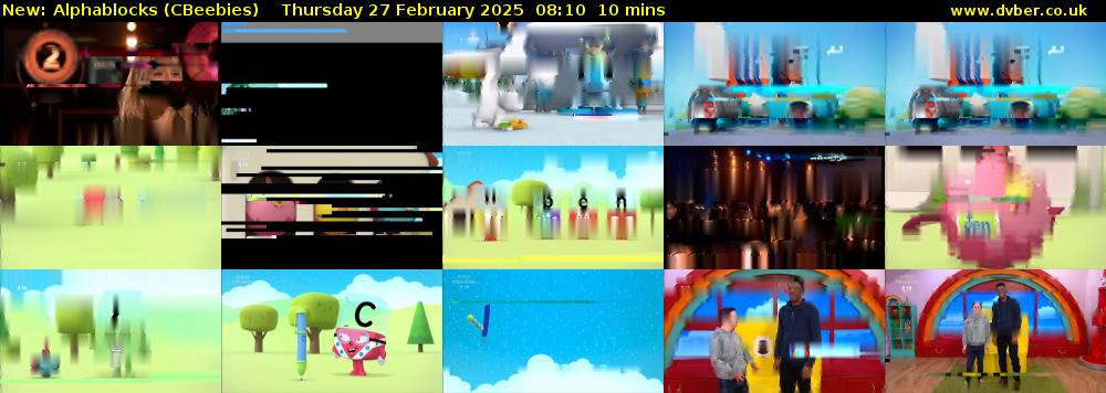 Alphablocks (CBeebies) Thursday 27 February 2025 08:10 - 08:20