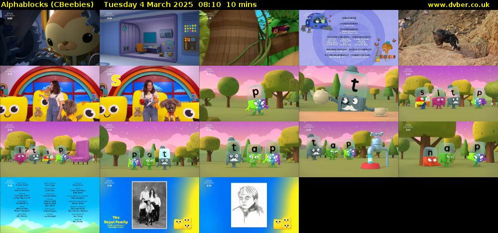 Alphablocks (CBeebies) Tuesday 4 March 2025 08:10 - 08:20