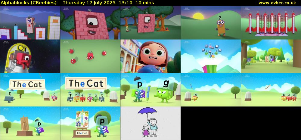 Alphablocks (CBeebies) Thursday 17 July 2025 13:10 - 13:20