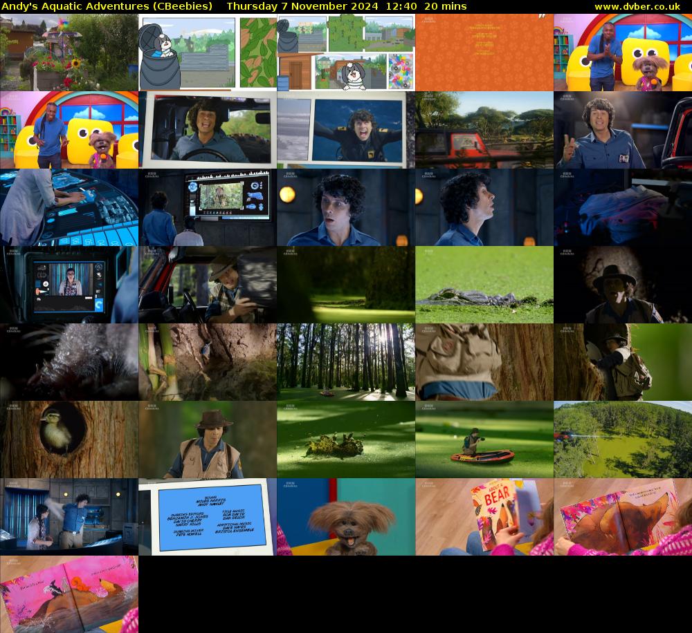 Andy's Aquatic Adventures (CBeebies) Thursday 7 November 2024 12:40 - 13:00
