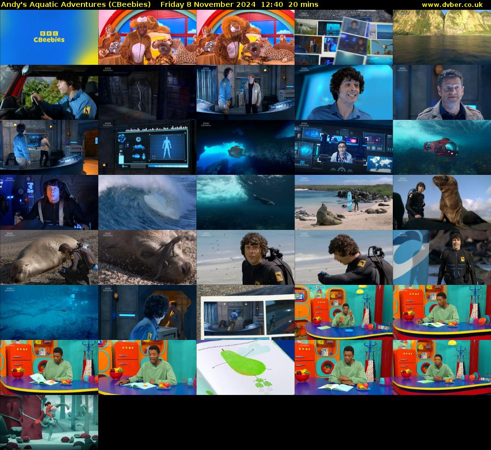 Andy's Aquatic Adventures (CBeebies) Friday 8 November 2024 12:40 - 13:00