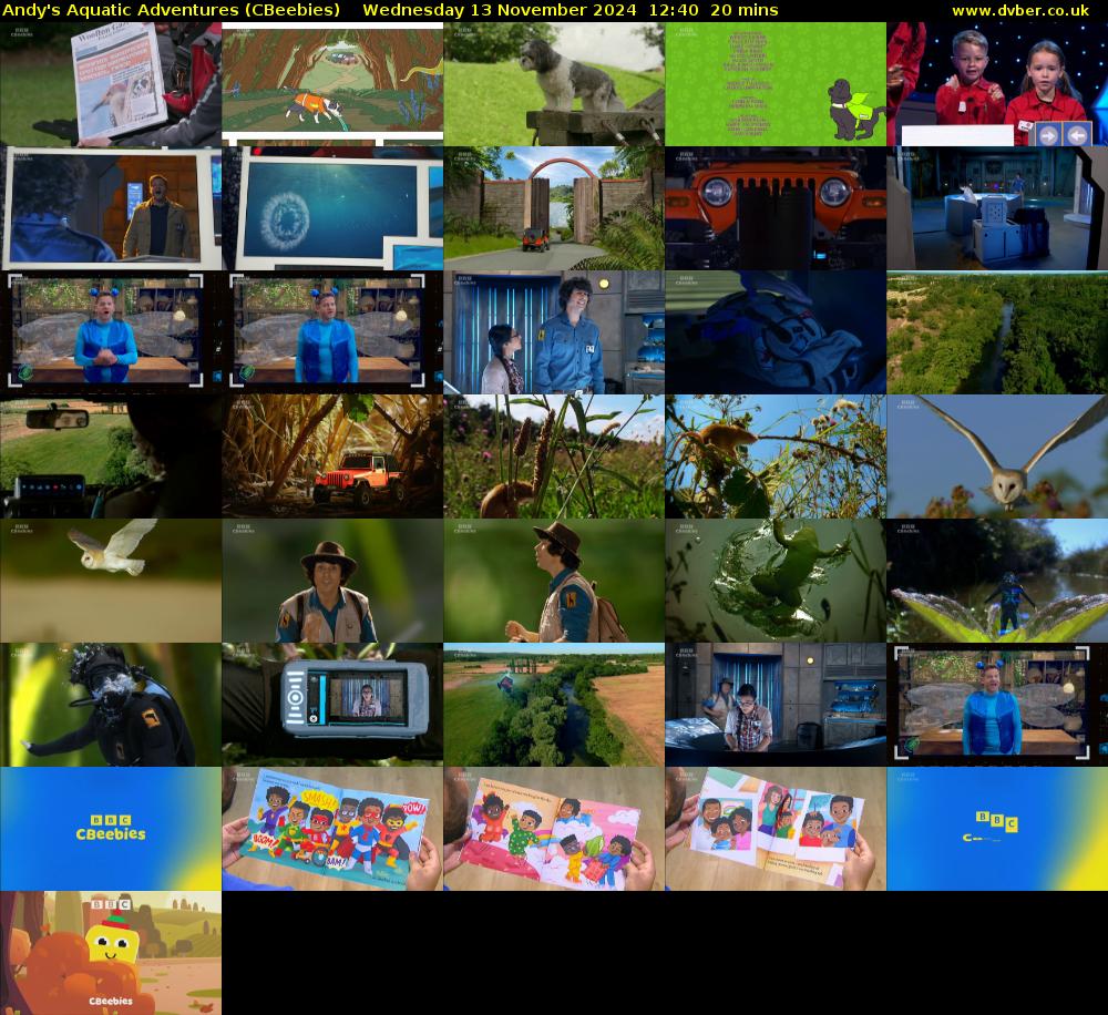 Andy's Aquatic Adventures (CBeebies) Wednesday 13 November 2024 12:40 - 13:00