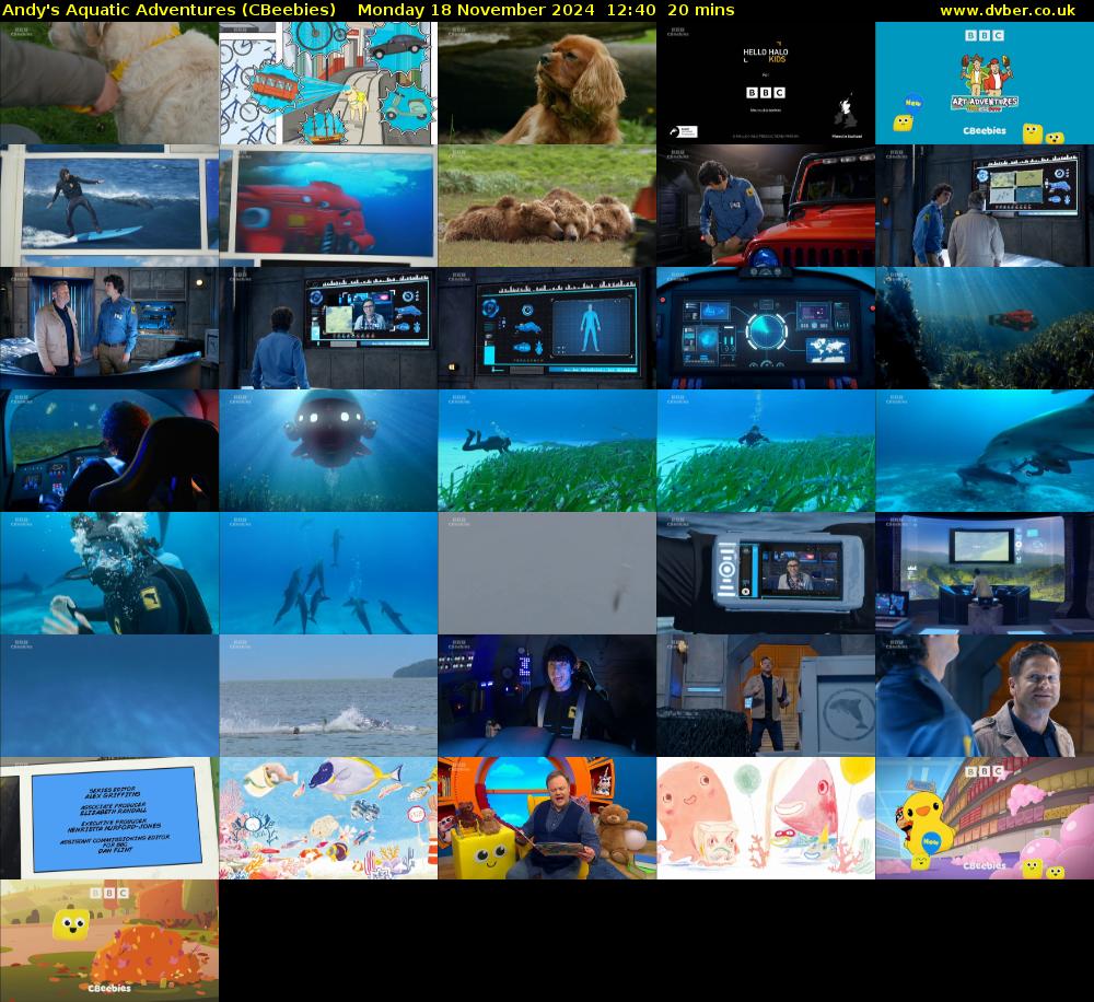 Andy's Aquatic Adventures (CBeebies) Monday 18 November 2024 12:40 - 13:00
