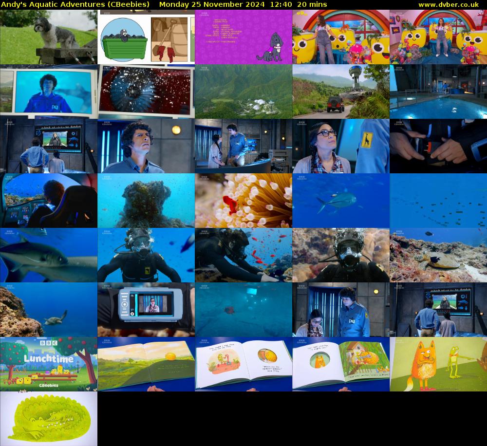 Andy's Aquatic Adventures (CBeebies) Monday 25 November 2024 12:40 - 13:00