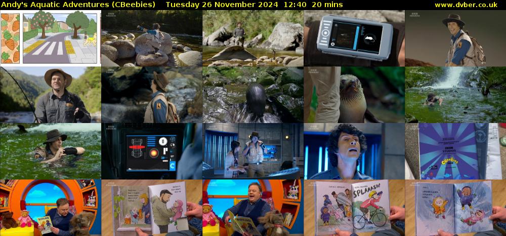 Andy's Aquatic Adventures (CBeebies) Tuesday 26 November 2024 12:40 - 13:00