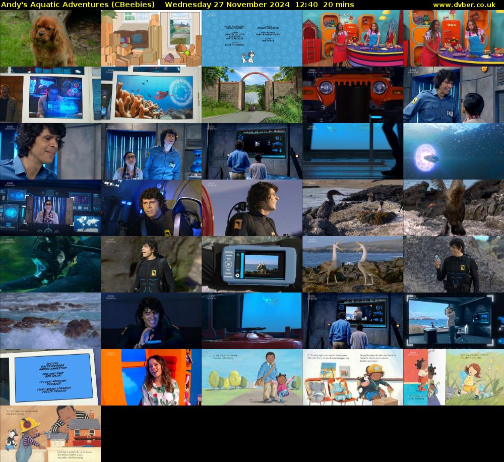 Andy's Aquatic Adventures (CBeebies) Wednesday 27 November 2024 12:40 - 13:00