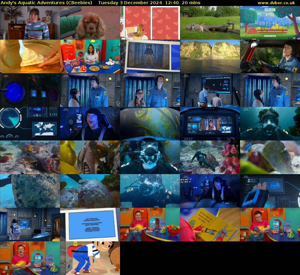 Andy's Aquatic Adventures (CBeebies) Tuesday 3 December 2024 12:40 - 13:00