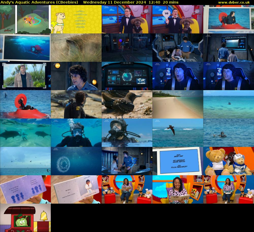 Andy's Aquatic Adventures (CBeebies) Wednesday 11 December 2024 12:40 - 13:00