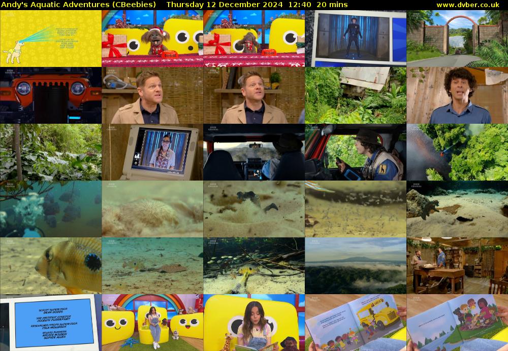 Andy's Aquatic Adventures (CBeebies) Thursday 12 December 2024 12:40 - 13:00