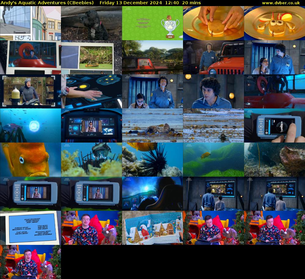 Andy's Aquatic Adventures (CBeebies) Friday 13 December 2024 12:40 - 13:00