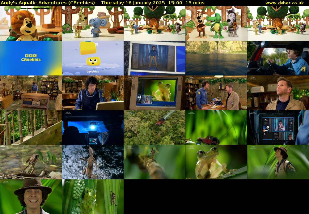 Andy's Aquatic Adventures (CBeebies) Thursday 16 January 2025 15:00 - 15:15