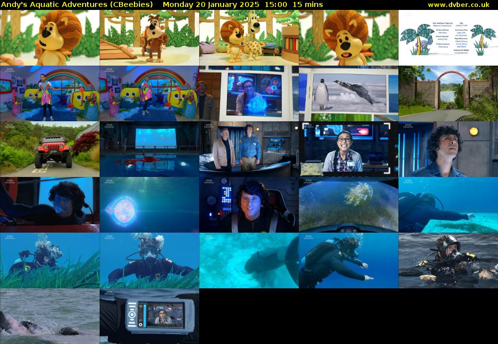 Andy's Aquatic Adventures (CBeebies) Monday 20 January 2025 15:00 - 15:15