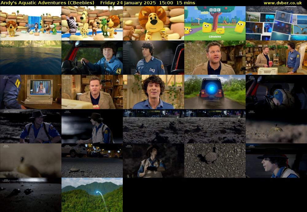 Andy's Aquatic Adventures (CBeebies) Friday 24 January 2025 15:00 - 15:15
