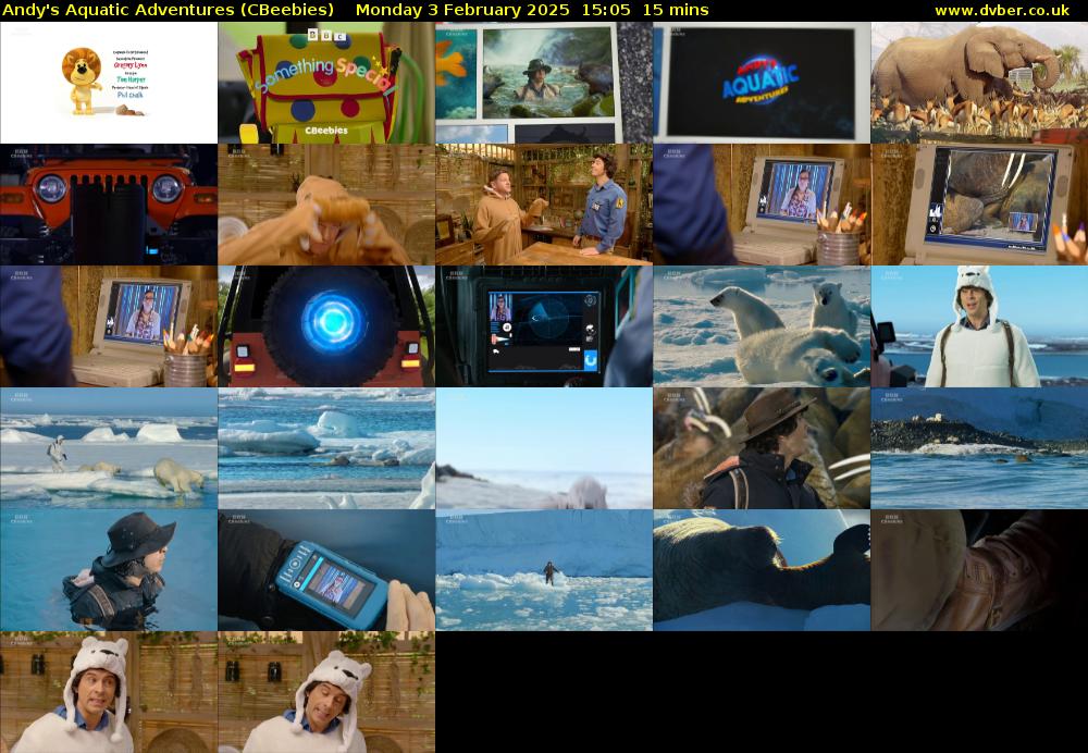Andy's Aquatic Adventures (CBeebies) Monday 3 February 2025 15:05 - 15:20