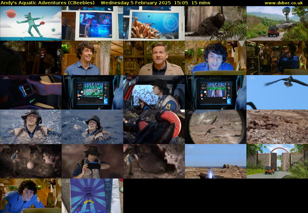 Andy's Aquatic Adventures (CBeebies) Wednesday 5 February 2025 15:05 - 15:20