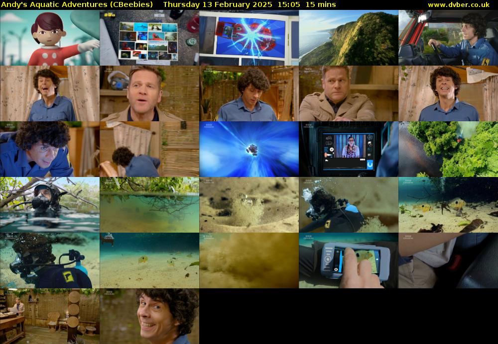 Andy's Aquatic Adventures (CBeebies) Thursday 13 February 2025 15:05 - 15:20