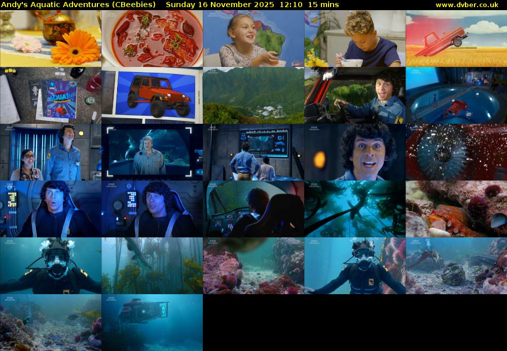 Andy's Aquatic Adventures (CBeebies) Sunday 16 November 2025 12:10 - 12:25