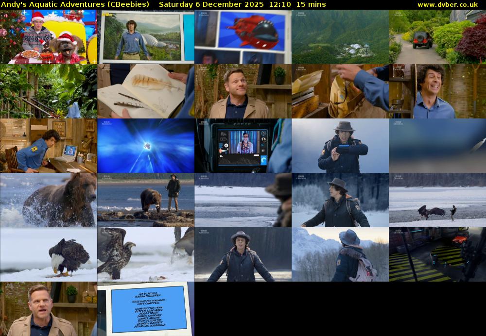 Andy's Aquatic Adventures (CBeebies) Saturday 6 December 2025 12:10 - 12:25