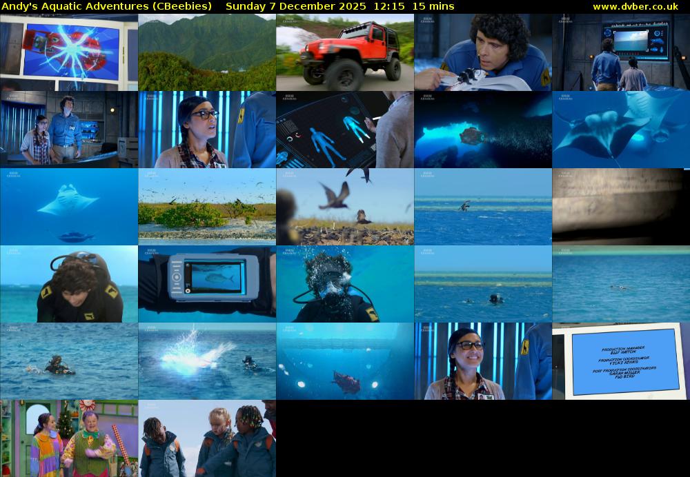 Andy's Aquatic Adventures (CBeebies) Sunday 7 December 2025 12:15 - 12:30