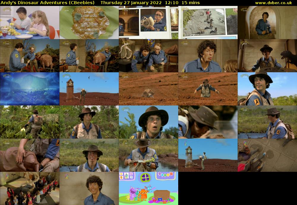 Andy's Dinosaur Adventures (CBeebies) Thursday 27 January 2022 12:10 - 12:25