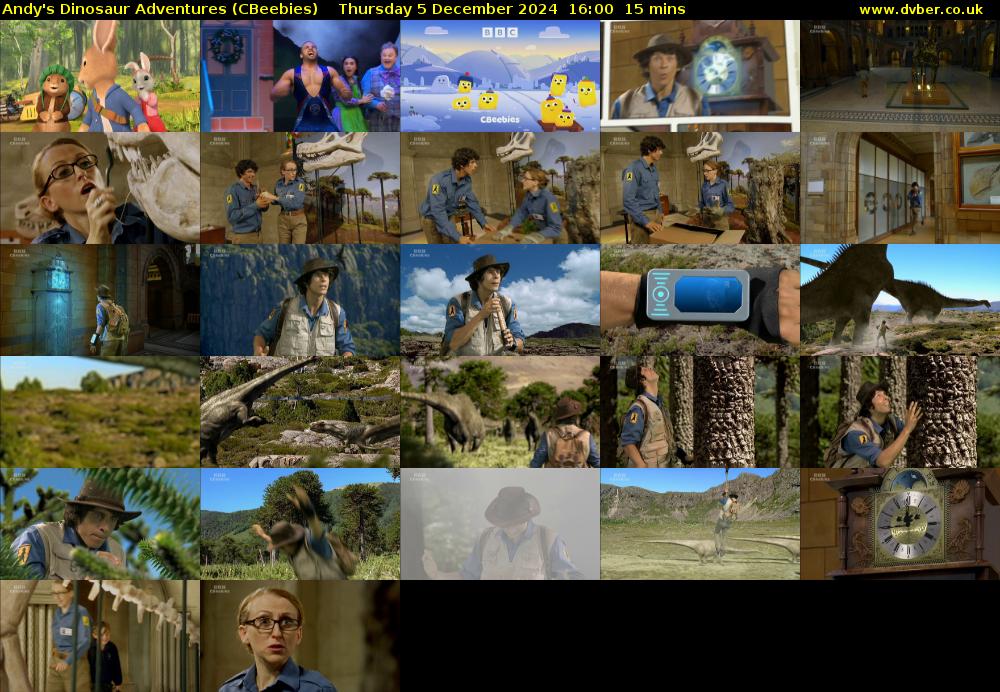 Andy's Dinosaur Adventures (CBeebies) Thursday 5 December 2024 16:00 - 16:15