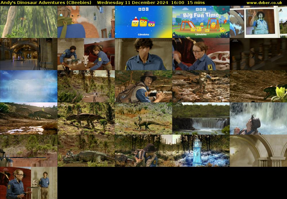 Andy's Dinosaur Adventures (CBeebies) Wednesday 11 December 2024 16:00 - 16:15