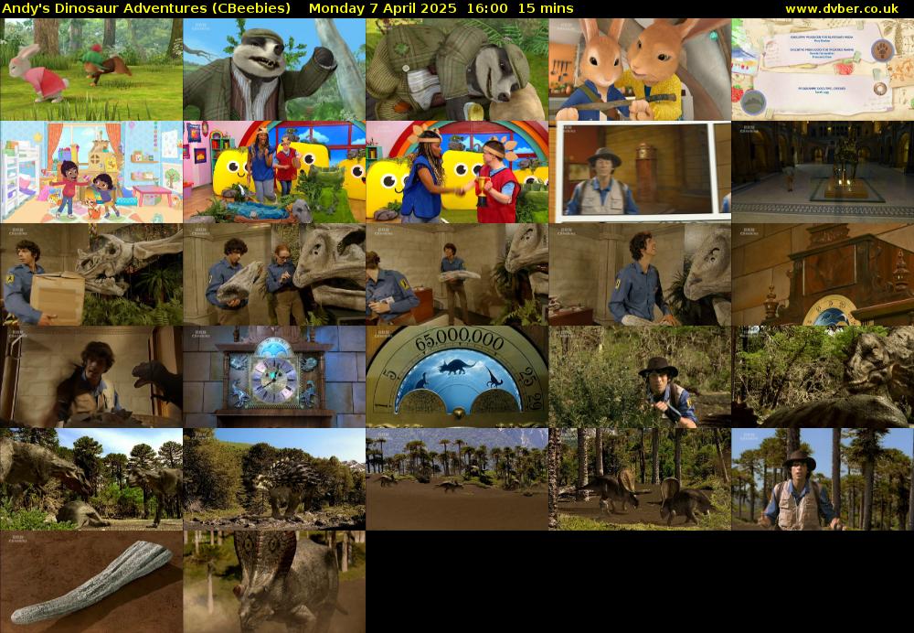 Andy's Dinosaur Adventures (CBeebies) Monday 7 April 2025 16:00 - 16:15