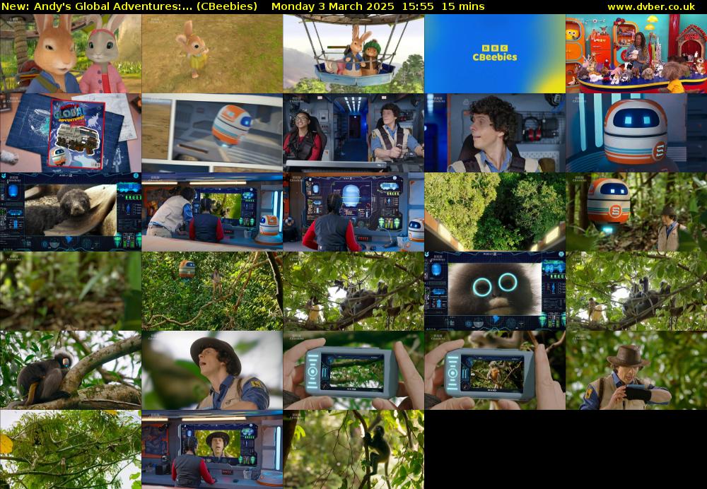 Andy's Global Adventures:... (CBeebies) Monday 3 March 2025 15:55 - 16:10