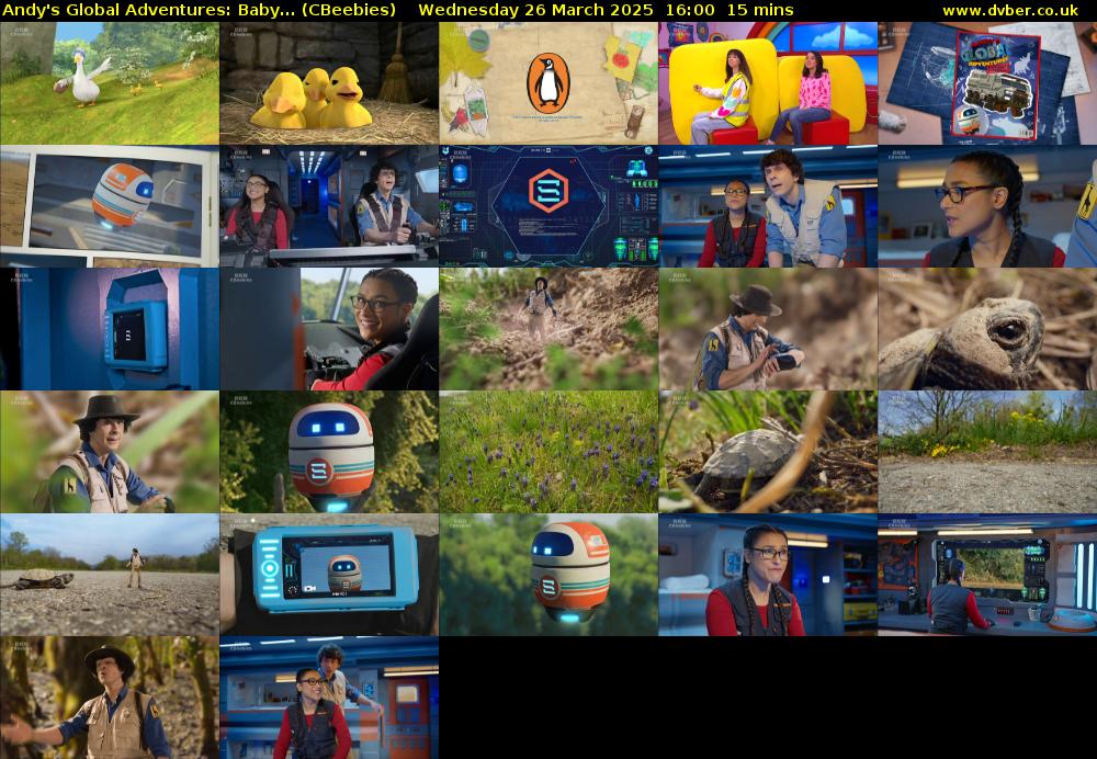 Andy's Global Adventures: Baby... (CBeebies) Wednesday 26 March 2025 16:00 - 16:15