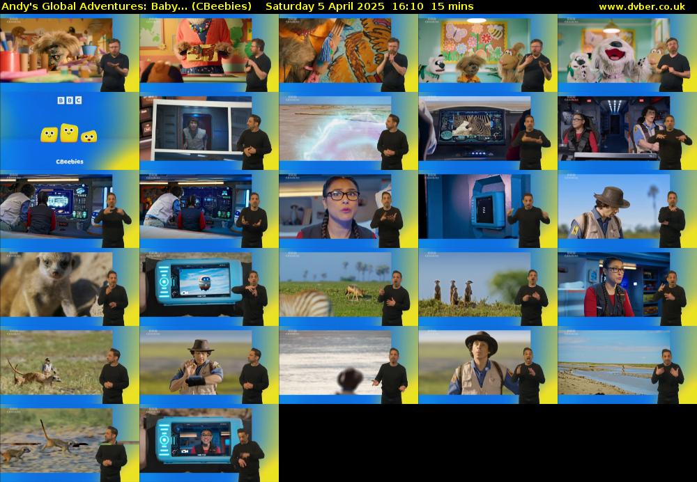 Andy's Global Adventures: Baby... (CBeebies) Saturday 5 April 2025 16:10 - 16:25