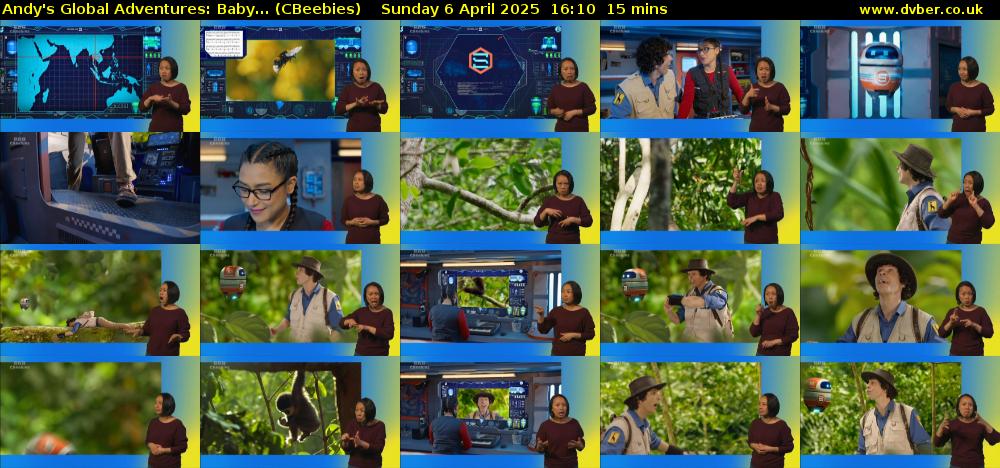 Andy's Global Adventures: Baby... (CBeebies) Sunday 6 April 2025 16:10 - 16:25