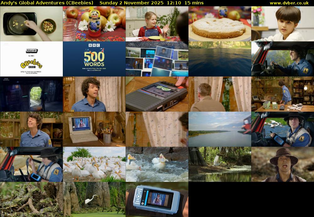 Andy's Global Adventures (CBeebies) Sunday 2 November 2025 12:10 - 12:25