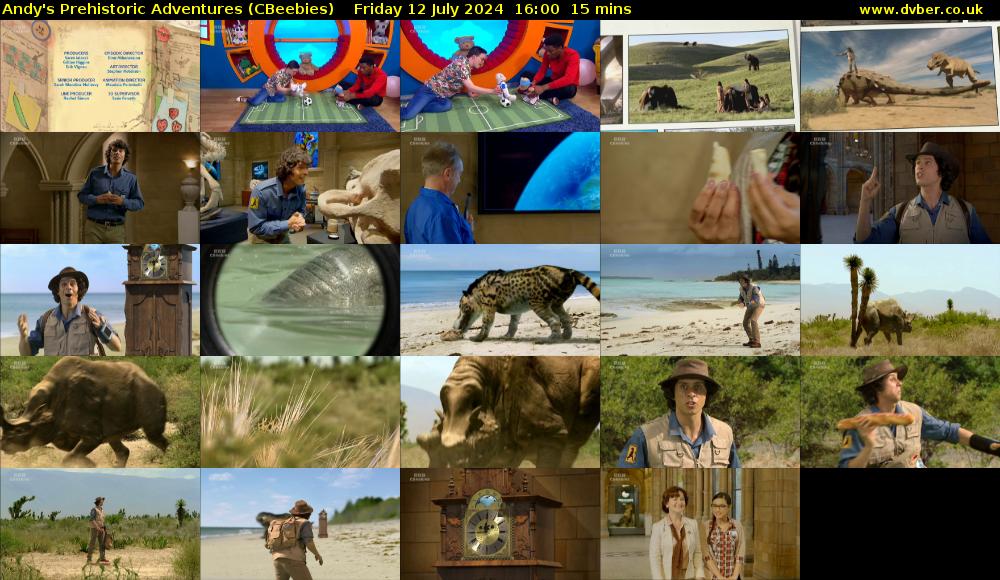 Andy's Prehistoric Adventures (CBeebies) Friday 12 July 2024 16:00 - 16:15