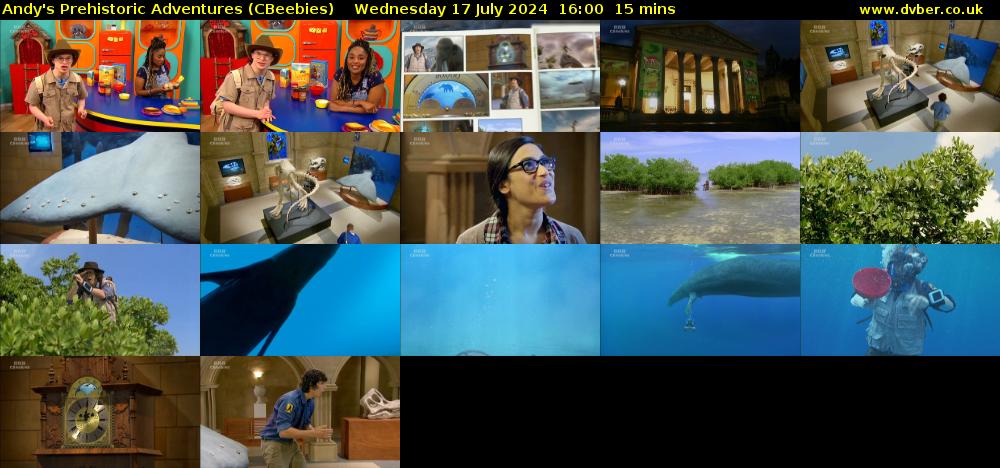 Andy's Prehistoric Adventures (CBeebies) Wednesday 17 July 2024 16:00 - 16:15