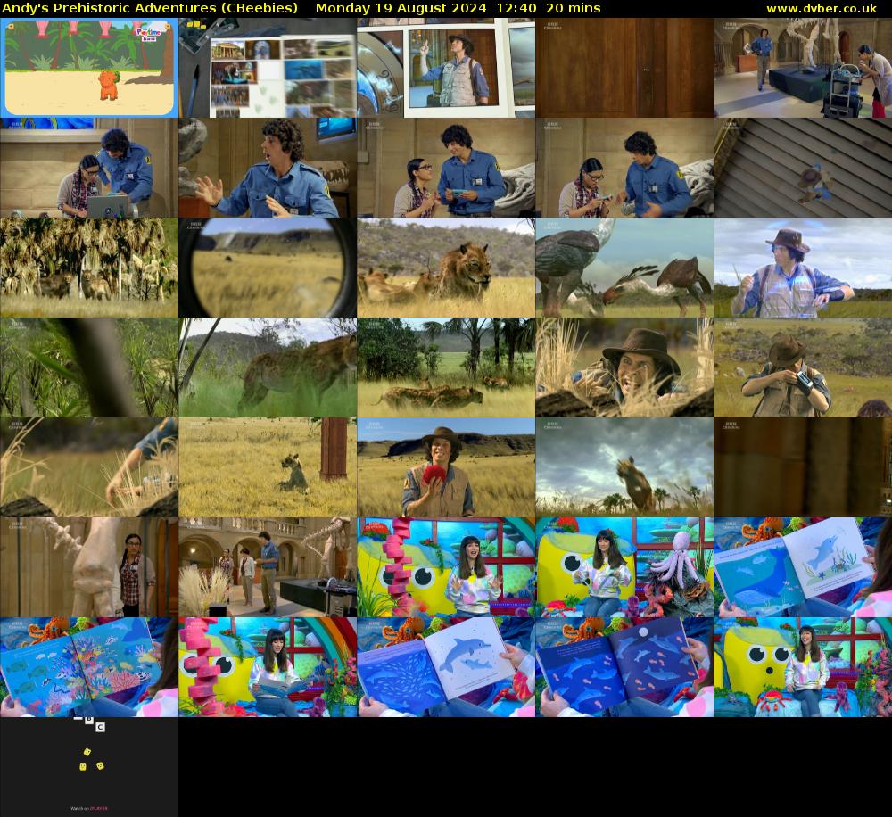 Andy's Prehistoric Adventures (CBeebies) Monday 19 August 2024 12:40 - 13:00