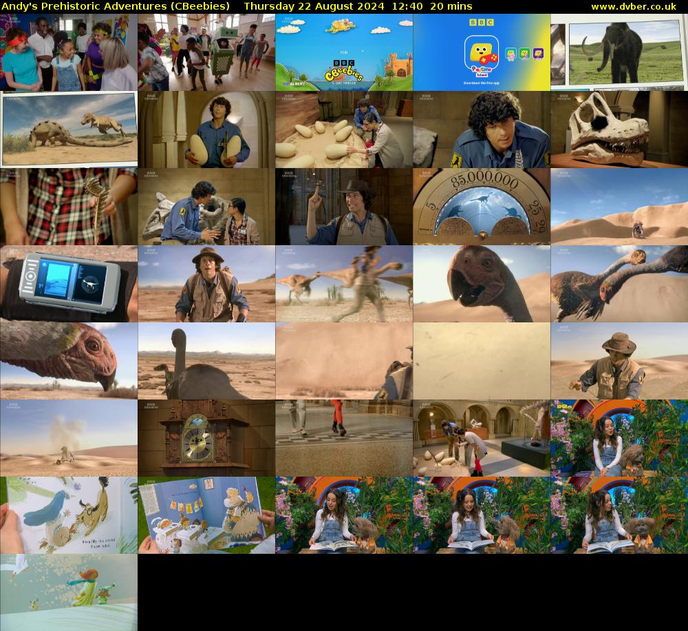 Andy's Prehistoric Adventures (CBeebies) Thursday 22 August 2024 12:40 - 13:00