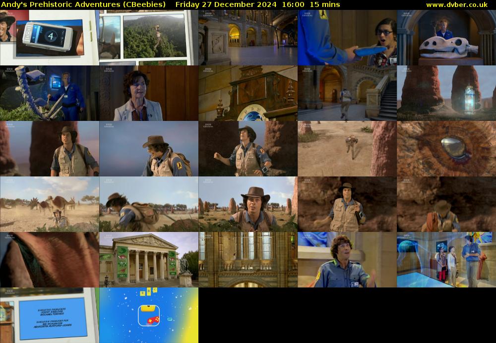 Andy's Prehistoric Adventures (CBeebies) Friday 27 December 2024 16:00 - 16:15