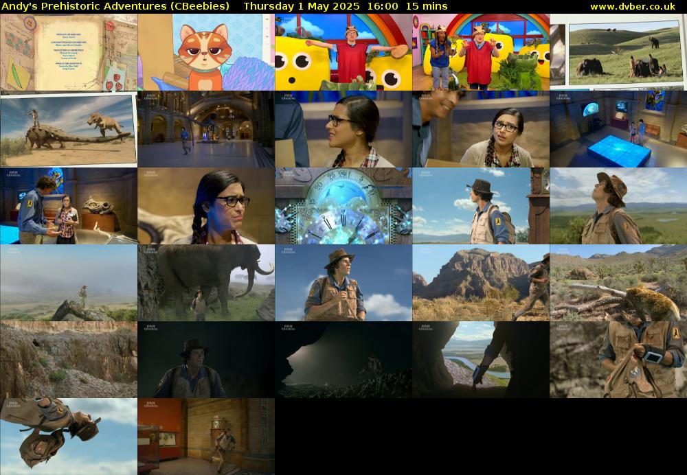 Andy's Prehistoric Adventures (CBeebies) Thursday 1 May 2025 16:00 - 16:15