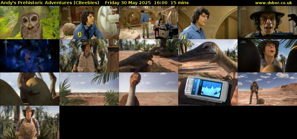 Andy's Prehistoric Adventures (CBeebies) Friday 30 May 2025 16:00 - 16:15
