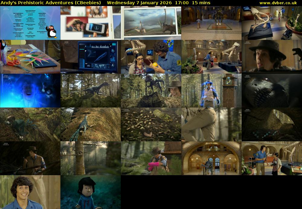 Andy's Prehistoric Adventures (CBeebies) Wednesday 7 January 2026 17:00 - 17:15