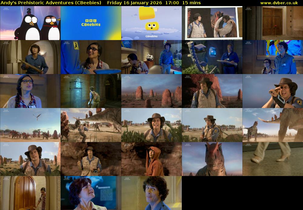 Andy's Prehistoric Adventures (CBeebies) Friday 16 January 2026 17:00 - 17:15